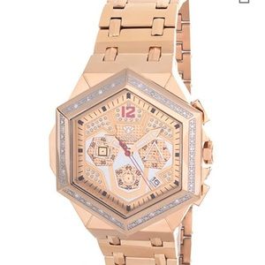 Aqua master diamond bezel gold watch